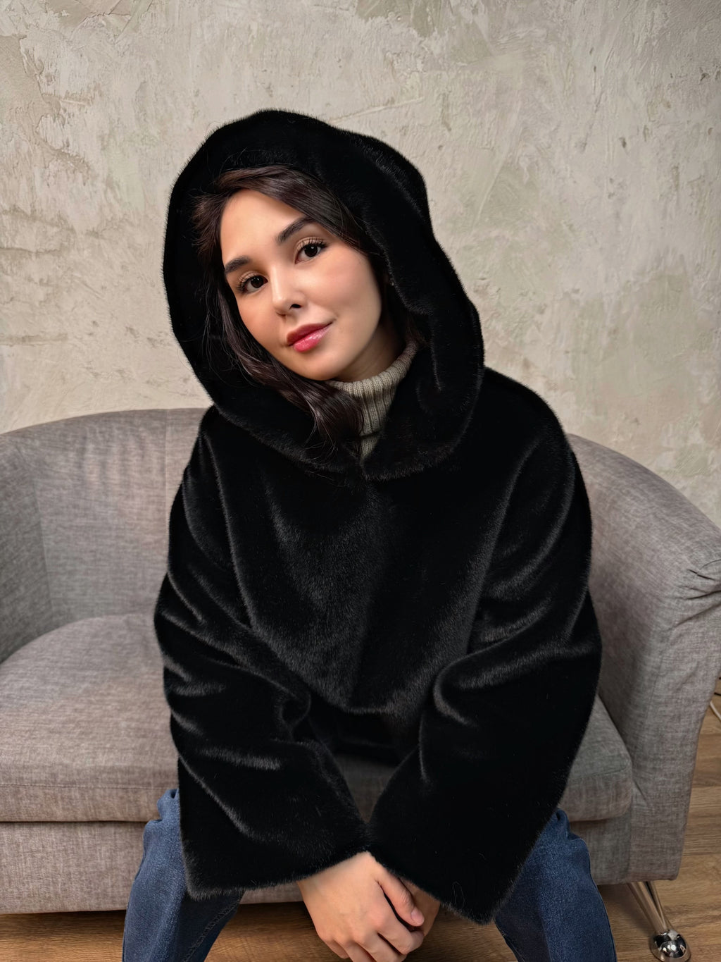 шуба толстовка пух ангорского кролика