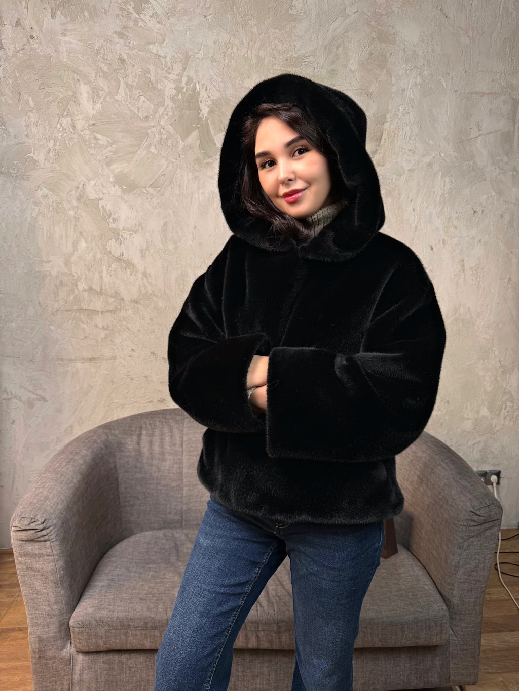 шуба толстовка пух ангорского кролика